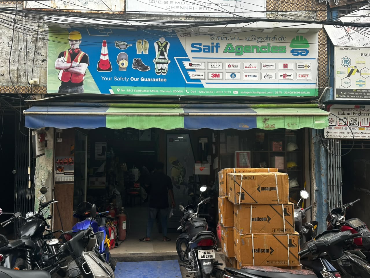Saif Agencies industrial safety equipment showroom in Chennai